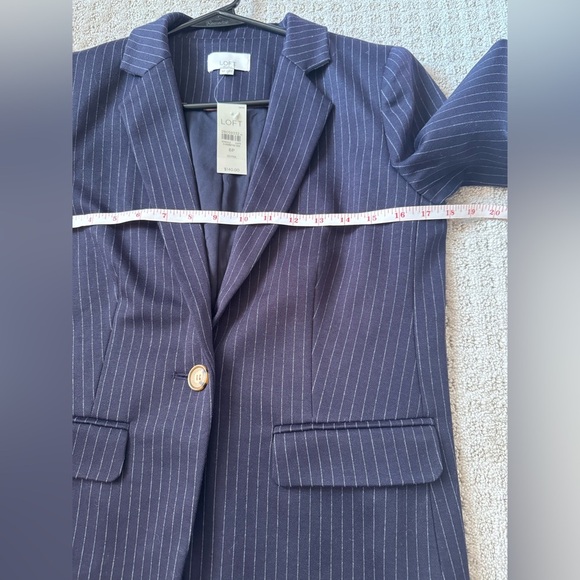 NWT Loft Navy Blue Pinstripes Blazer SIZE 6P - Picture 6 of 11